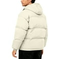 thumbnail image 5 of Men's Oversized Casual Down Jacket with Long Sleeves and Hood for Layering, Winter Comfort, and Holiday Outings,Beige,L, 5 of 9