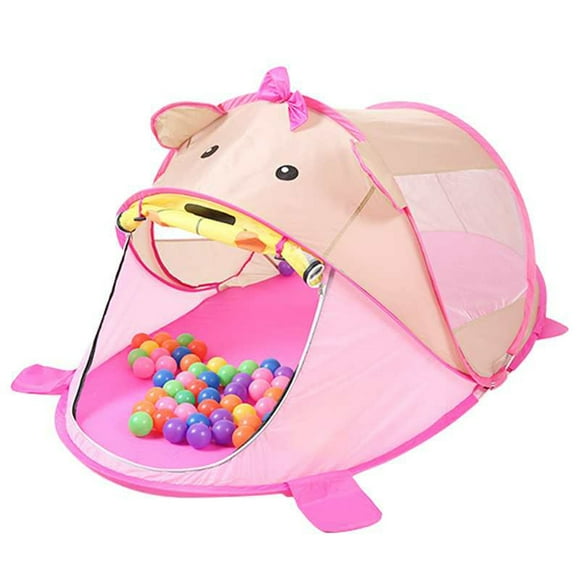 Cartoon Animal Toy Tents Children Play House Indoor Outdoor Play Tent Folding Baby Tent Cute Ball Pool Pit-Pink Color