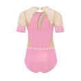 thumbnail image 4 of vastwit Combinaison de Danse Ballet à Manches Courtes avec Strass pour Filles, Rose 14, 4 of 6