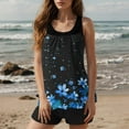 thumbnail image 2 of QQAMB Tankini for Women Bathing Suits Tankini Swimsuits Two Piece Graphic Swim Tank Top with Boyshorts Ladies Swimwear Blue XL, 2 of 8