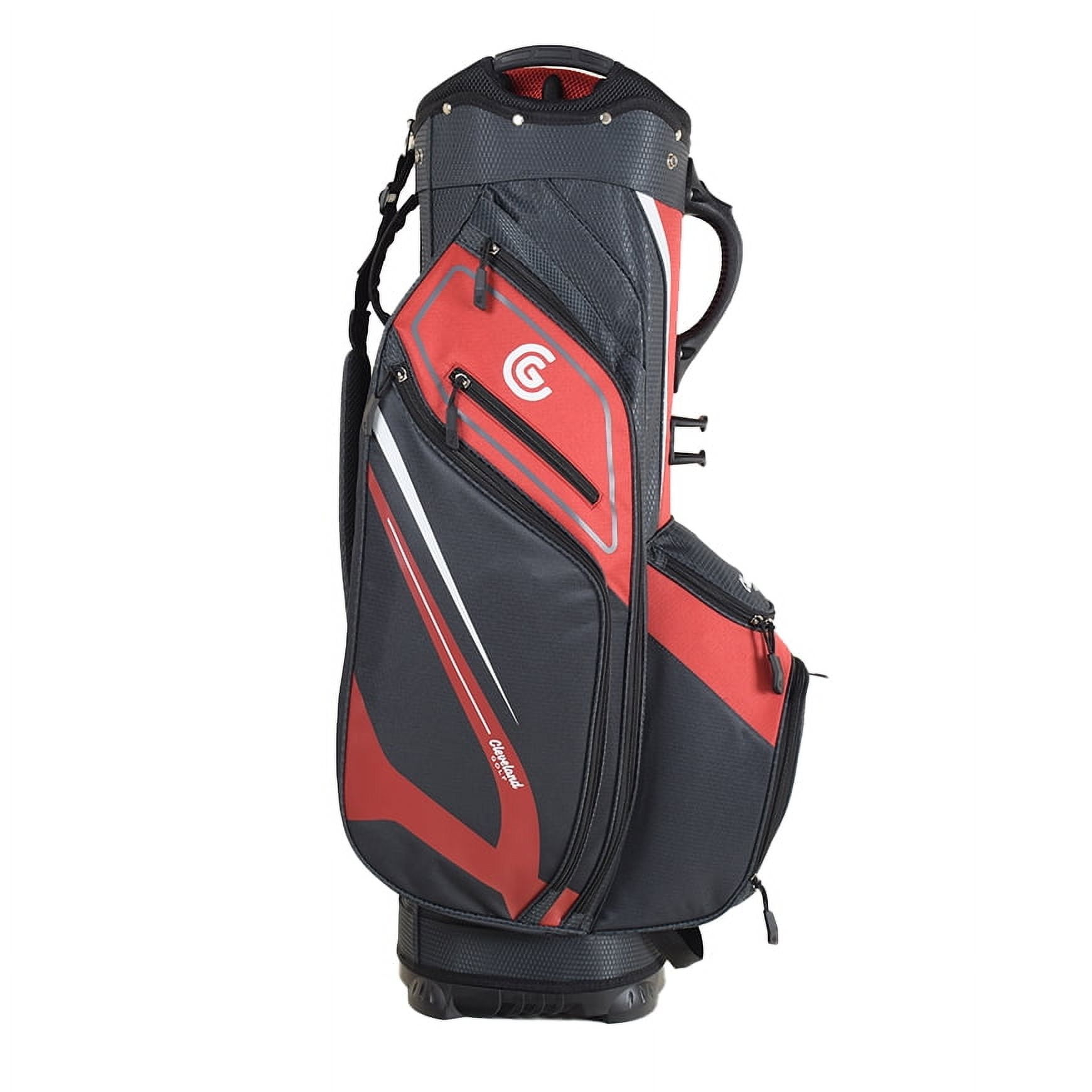 Cleveland 14-way Top Golf 2024 CG Lightweight Cart Bag, Polyester, Red / Charcoal
