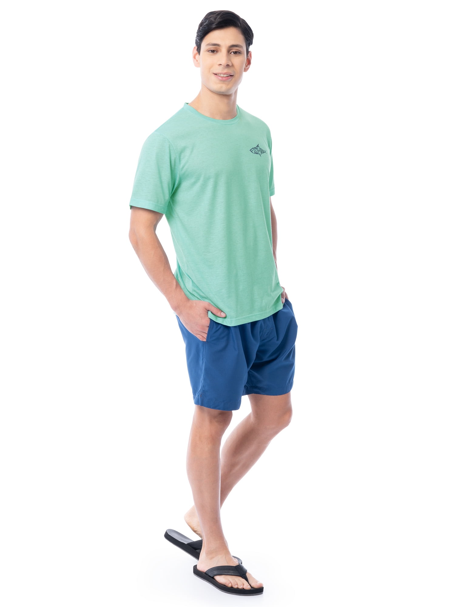 Fish N Vibe Men's Short Sleeve Fishing Performance Outdoor Graphic T-Shirt, Aqua Haze, 3XL