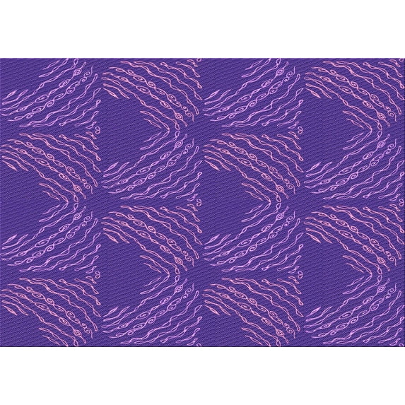 Ahgly Company Indoor Rectangle Patterned Purple Amethyst Purple Area Rugs, 2' x 4'
