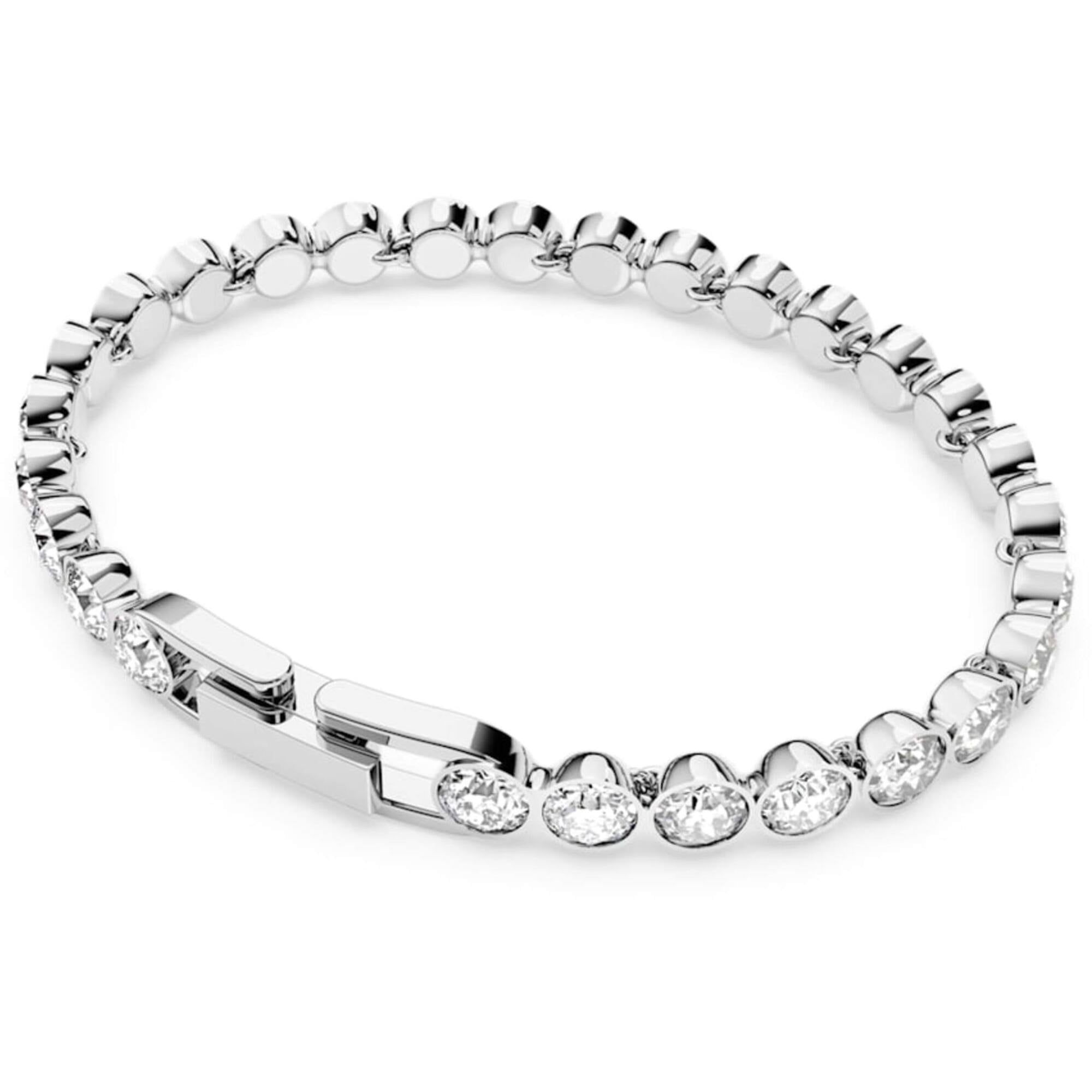 Swarovski Matrix Round & Square Cut Tennis Bracelet in Rhodium Plated |  Bloomingdale's