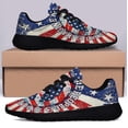 thumbnail image 3 of Happy 4th of July Imagine All The People Living Life In Peace Hippie American flag Shoes Sneakers Black Size 13, 3 of 7