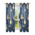 thumbnail image 7 of Yayeee Window Curtains Light Filtering 63"x42" Grommet Panel Pair Home Living Room Decor, Blue Fireflies Pattern, 7 of 7