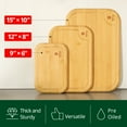 thumbnail image 2 of Royal Craft Wood Premium Set of 3 Bamboo Cutting Boards for Kitchen - Wooden Cutting Board & Serving Tray with Juice Groove for BBQ, Fish & Vegetables, 2 of 7