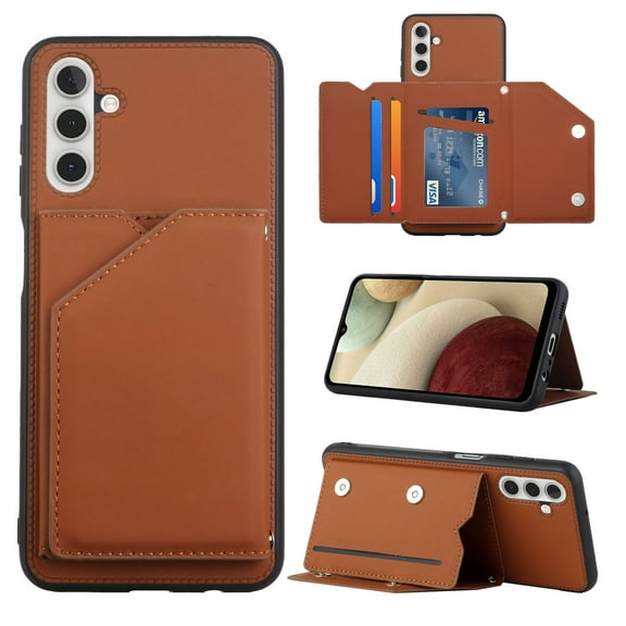 Dteck for Samsung Galaxy A13 5G Case Wallet Dual Layer Lightweight Premium Leather with Card Slots Kickstand Flip Case Protective Case for Samsung Galaxy A13 Wallet Case 6.5 inch,Brown