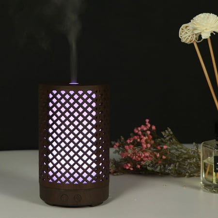 

CALAFEBILA Wood Grain Aroma Diffuser 100ml Colorful Night Light Atomizing Humidifier Gift for Women