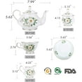thumbnail image 4 of Tea Set 22-Piece Porcelain Ceramic Coffee Tea Gift Sets Cups Saucer Service for 6 Teapot Sugar Bowl Creamer Pitcher and Teaspoons, 4 of 9