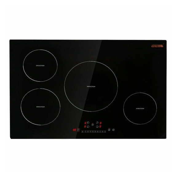 30'' 4 Burners Induction Cooktop, 7500W Built-in Electric Stove Top, 9 Heat Levels, LED Touch Control, Child Lock, Overheat Protection, Stainless Steel