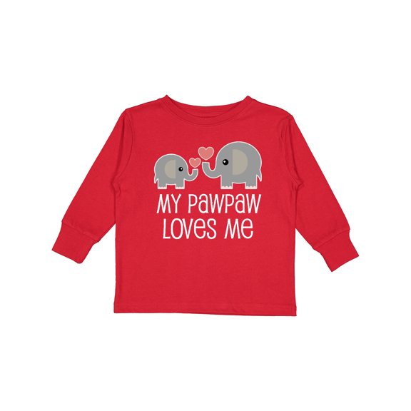 Inktastic My Pawpaw Loves Me Gift Boys or Girls Long Sleeve Toddler T-Shirt