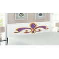 thumbnail image 2 of Fleur De Lis Headboard, Ornate Heraldic Design in Nostalgic Medieval Antique Elements, Upholstered Decorative Metal Bed Headboard with Memory Foam, King Size, Yellow Purple, by Ambesonne, 2 of 4