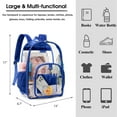 thumbnail image 3 of PayUSD Clear Backpack Heavy Duty Stadium Approved Waterproof PVC Transparent Book Bag with Reinforced Strap for School Work Travel Festival, Blue, 3 of 9