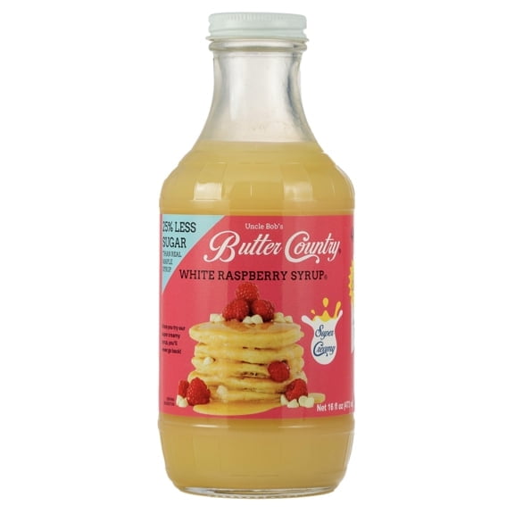 Butter Country Rich and Creamy Buttermilk Syrup | White Raspberry Flavor | 16 fl oz Bottle