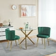 thumbnail image 2 of Cterwk Pack of 2 Armless Dining Chair with Golden Iron Legs, Velvet Side Chair for Dining Room, Living Room, Cafe, Green, 2 of 10