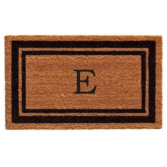 Calloway Mills Black Border 18" x 30" Monogram Outdoor Doormat (Letter E)