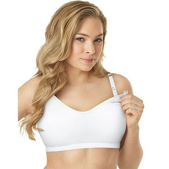 Playtex Women's Nursing Sports Bra with Racerback, White, Small