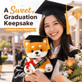 thumbnail image 6 of Graduation Shiba Inu Plush Toy with Cap, Tassel, Sash and Diploma, Cute Dog Stuffed Animal Graduation Gift, Soft Puppy Plush Doll for Graduation Party Decor, Class of 2026 Keepsake, Orange or Black, 6 of 6