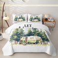 thumbnail image 2 of Catabedysis Watercolor Modern Camping Quilt King,3D Camper Print King Coverlet Set For Boys,Multicolor,3 Pieces, 2 of 7