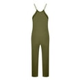 thumbnail image 6 of BiZtdJrK Clearance, Jumpsuits for Women Casual Summer Rompers Sleeveless Loose Spaghetti Strap Baggy Overalls Jumpers with Pockets 2025 Army Green S, 6 of 8