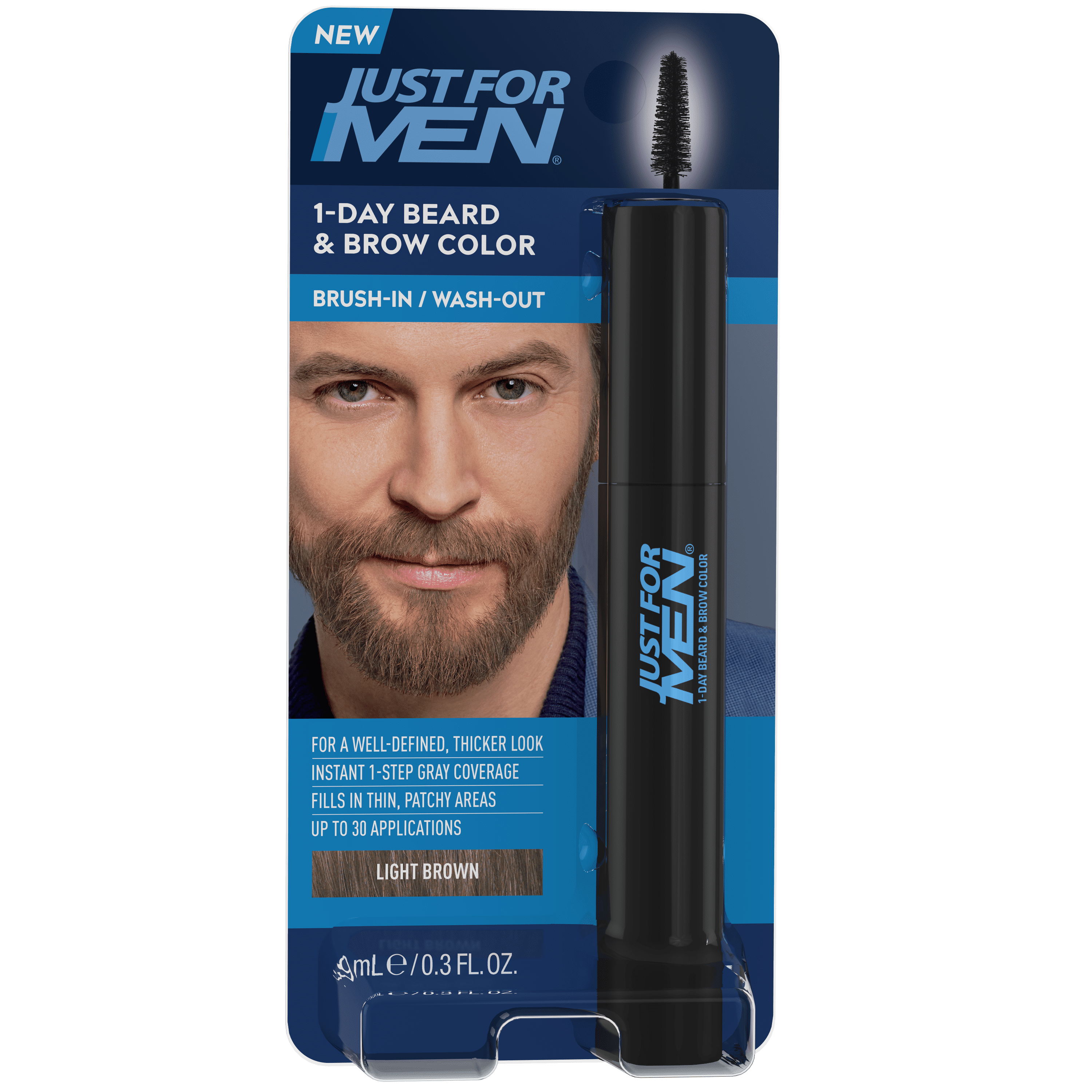 Just For Men 1Day Beard & Brow Color, Temporary Dye for Beard and