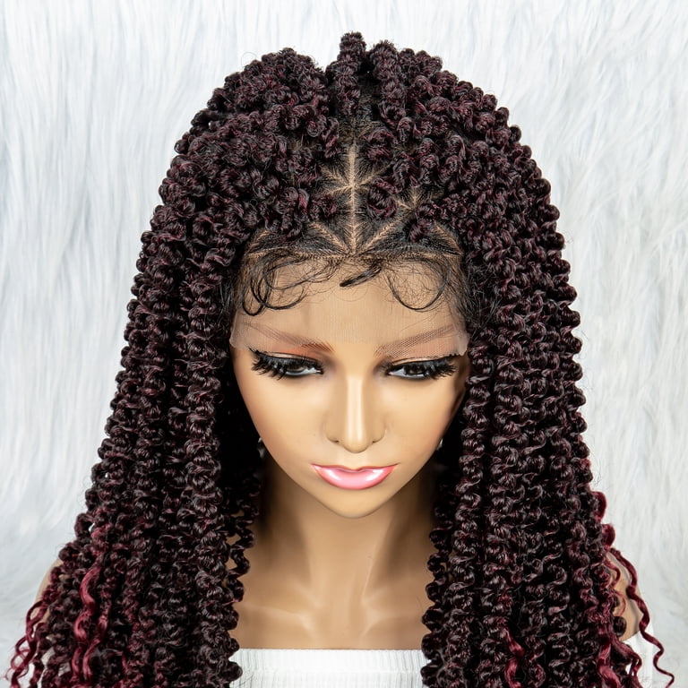 Synthetic Full Lace Braided Wigs For Black Women Lace Front  display picture 1
