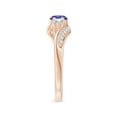 thumbnail image 3 of ANGARA Natural Tanzanite and Diamond Three Stone Bypass Engagement Ring in 14K Rose Gold for Women (Size-5mm) | December Birthstone, Anniversary, Jewelry Gift for Women | Natural Tanzanite Ring, 3 of 8