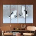 thumbnail image 4 of Animal Wall Art, Dancing Cranes Canvas, Wild Animal Wall Decor, Dancing Cranes, Dancing Birds Wall Decor, Wildlife Animal Printed, Canvas Wall Decor - 3P-Black Framed, 4 of 9