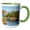 Green/White, variant on 3drose, Minnesota, Lake Superior North Shore. Split Rock Lighthouse. 1910, 11oz Two-tone Green Mug
