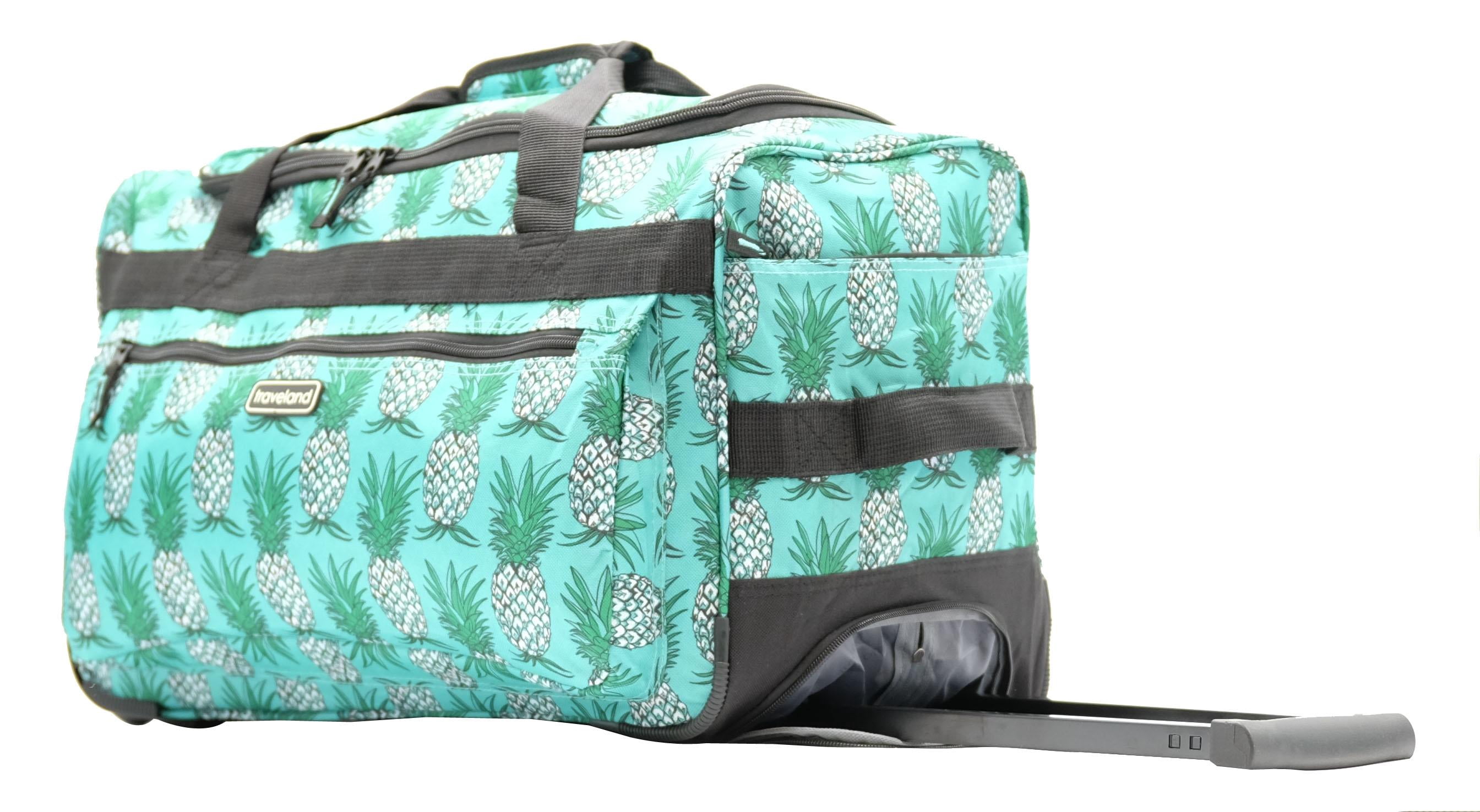 21" MULTI-POCKETS ROLLING DUFFEL BAG-PINEAPPLE