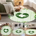thumbnail image 5 of Round Rugs 3.3 Ft, St. Patrick's Day Non Slip Area Rugs for Kitchen Bedroom Entryway, Lucky Shamrock Leaves Lips Green Stripes Washable Carpet Runner Rug Floor Mats for Bedroom Home Decor, 5 of 8