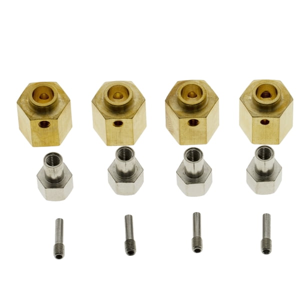 Adaptador de LatóN MáS Pesado Hexagonal de Rueda Extendida de 12 Mm para Axial SCX10 III AXI03007 Capra 1.9 UTB RC Crawler Upgrades Parts, 12 Mm