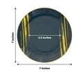 thumbnail image 3 of Efavormart 10 Pack | Navy Blue And Gold Brush Stroked 7" Round Plastic Dessert Plates, Disposable Appetizer Salad Party Plates, 3 of 5