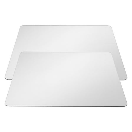 FRCOLOR  2 Pcs Bathroom Mirror Self Adhesive Square Mirrors for Wall Small Door Travel Silver