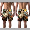 thumbnail image 3 of luoweisi Men's Beach Shorts Quick Dry Swim Trunks with Mesh Lining Abstract Rhinoceros M, 3 of 5