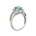 thumbnail image 2 of Brilliance Fine Jewelry Simulated Blue Topaz Birthstone and Diamond Accent Ring in Sterling Silver with 10K Yellow Gold, 2 of 4