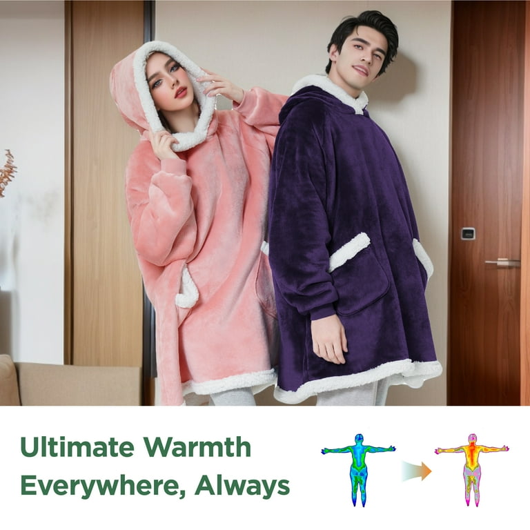 Sherpa lined hooded blanket clearance