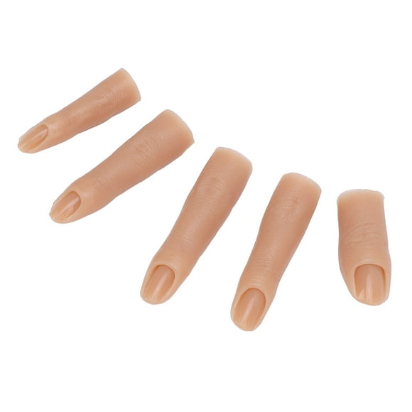 5 PCS FORMAGE D'ENTRAÎNEMENT SILICONE ENGINE, Haute élasticité pliable Joint épaissie de l'ongle Modèle de doigt pour le salon de manucure