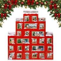 Naler 24Pcs Christmas Advent Calendar Boxes to Fill, Paper House Shaped Gift Boxes with 1-24 Number Tags Countdown to Christmas, Christmas Treat Boxes for Xmas Decoration Party Favors