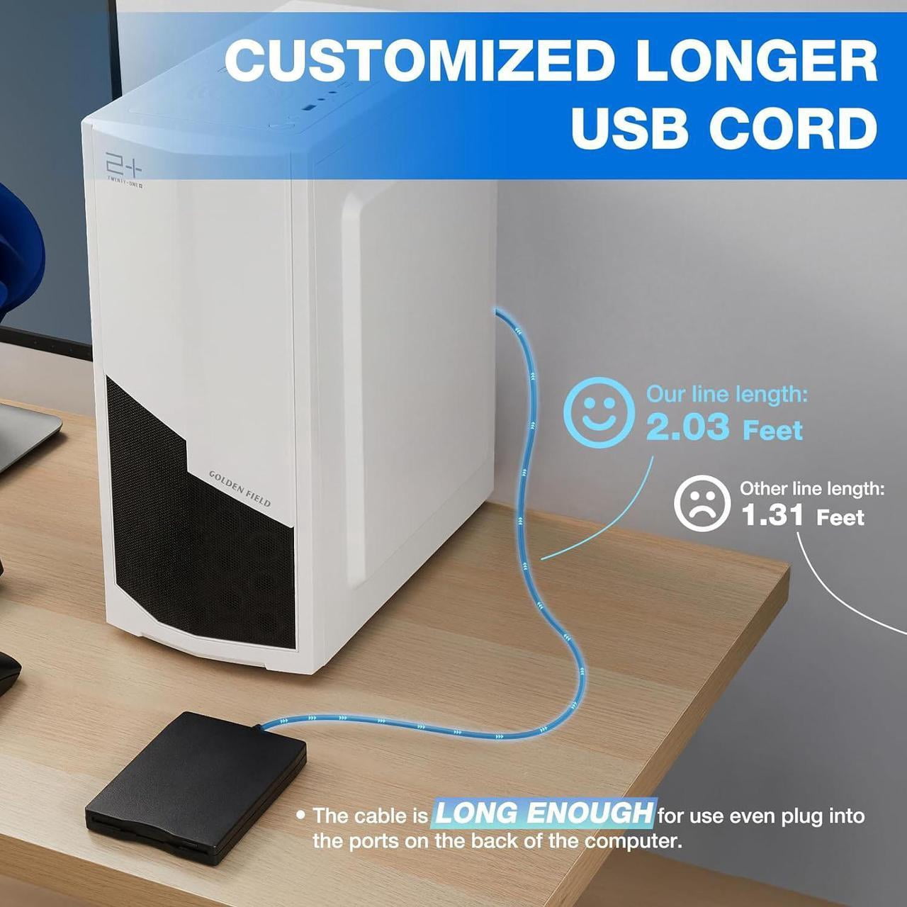 Floppy Disk Reader, 3.5 inch External USB Type C Floppy Disk Drive for PC, Laptop and Desktop Compatible with Windows 11/10/8/7/2000/XP, Black, Frosted Texture