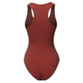 thumbnail image 3 of A2Y Women's Fashion Basic Premium Cotton Racerback Tank Body Suit Fired Brick XS, 3 of 5
