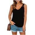 thumbnail image 4 of Women's Solid Color Sleeveless Casual Blouse for Yoga and Sports, 4 of 8