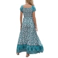 thumbnail image 5 of Coduop Women Bohemian Long Dress,Summer Off Shoulder Short Sleeve A-line Beach Dress Sundress, 5 of 6