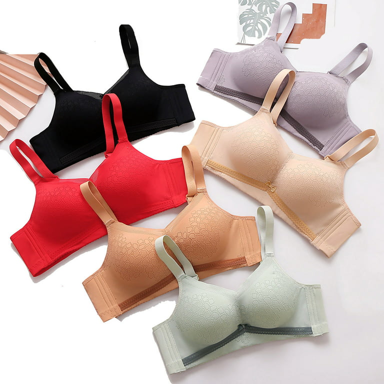 SDJMa Seamless Breathable bra Lace Lingeri Bras for Women Wirefree Comfortable  Sleep Bra Plus Size High waist Bras Thin Soft Back Smoothing Bra for Women  