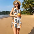 thumbnail image 3 of Fotbe Funny Cats Vestido de Verano sin Mangas para Mujer – Vestido Midi Línea A, Estilo Camiseta Floral, Vestido Playero Casual y Fluido, 3 of 7