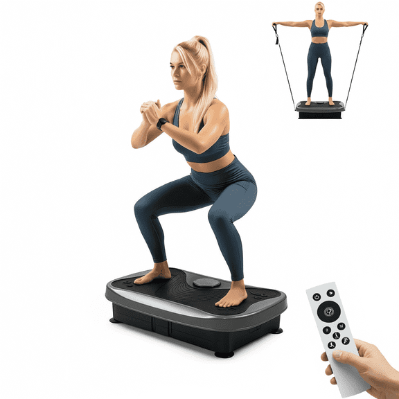 Vibration Plate Fitness Platform with handle Whole Body Exercise Machine with 120 Speed Levels, Lymphatic Drainage, Fat Burning, and Weight Loss, Perfect for Women, Men, and Home Gym exercise