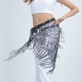 thumbnail image 3 of Womens Belly Dancing Belt Hip Scarf Wrap Belt Skirt with Sequins And Tassels Black, 3 of 8