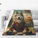 thumbnail image 1 of Balery Forest Maple Leaf Husky Manta de Felpa Suave y Acogedora – Cobija de Franela Aterciopelada para Cama, Lavable y Cálida para Sofá, Mascotas, Transpirable-50"x40", 1 of 7