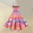 thumbnail image 4 of Women's Vintage Swing Dress A Line Sleeveless Heart Printed Dresses Party Costume Red 2XL, 4 of 5